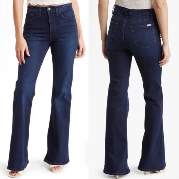 NWT Joe's Jeans Lavender High Rise Flare Jeans Dark Wash Wide Leg Size 27 $208 - Picture 1 of 11
